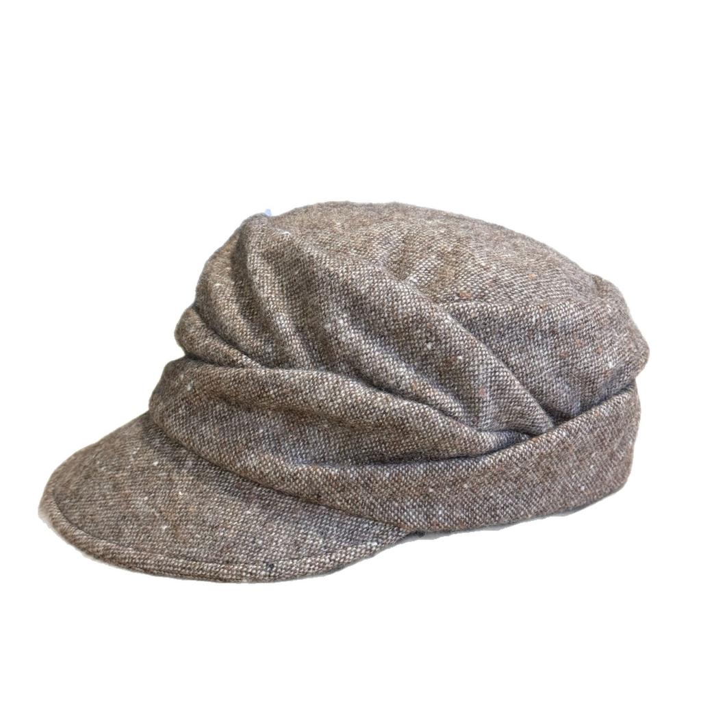 New Retro Pleated Pure Wool Newsboy Hat for Women In Autumn and Winter Warm and Versatile Peaked Cap Showing Face Small Newsboy Hat Trend