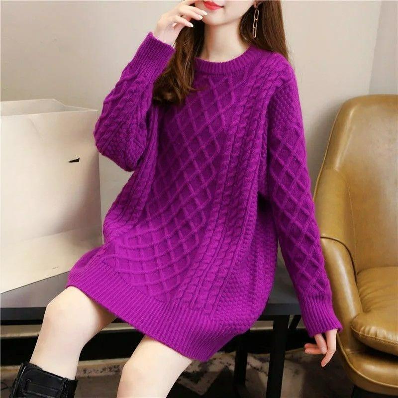 Plus Size Children's Clothes Sweater Women's Mid-length Hand-woven Sweater Thickened