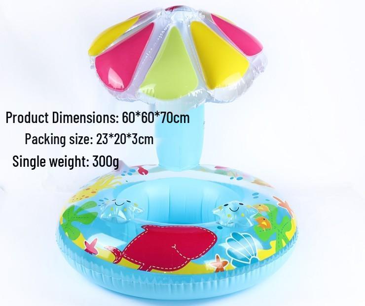 Large Toddler Boat-Themed Swimming Ring with Canopy & Steering Wheel
