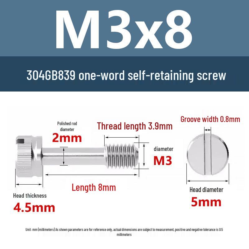 Yigu 304 Anti-Loosening Knurled Head Captive Screw with Anti-Slip Design