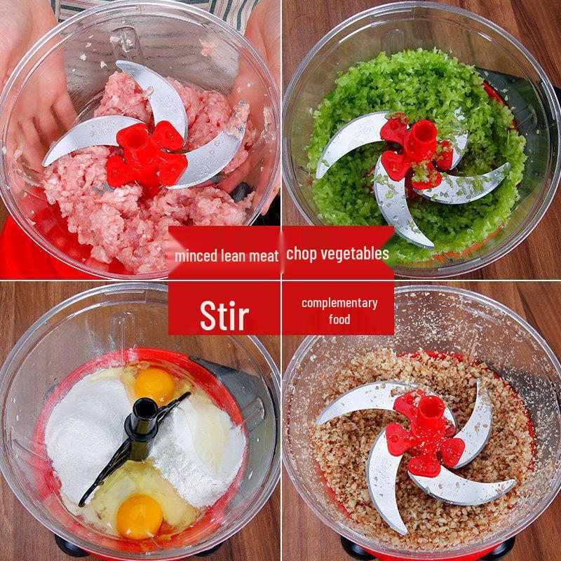 Manual Hand-Crank Meat Grinder & Vegetable Cutter: Kitchen Food Processor for Dumpling Filling & more.