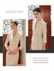 Nine-Sleeve Pleated Two-Piece Professional Dress - Spring/Autumn Style