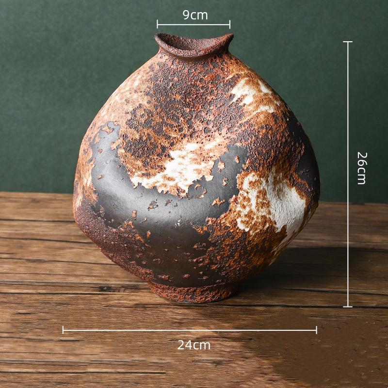 Kaba Seramik Vazo Fırında Dönüşmüş Porselen Vazolar Vazo Çiçek Düzenleme Aksesuarları Çin Tarzı Retro Kavanozlar
