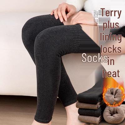 Women's Extra Long Fleece-Lined Warm Winter Socks & Knee Pads