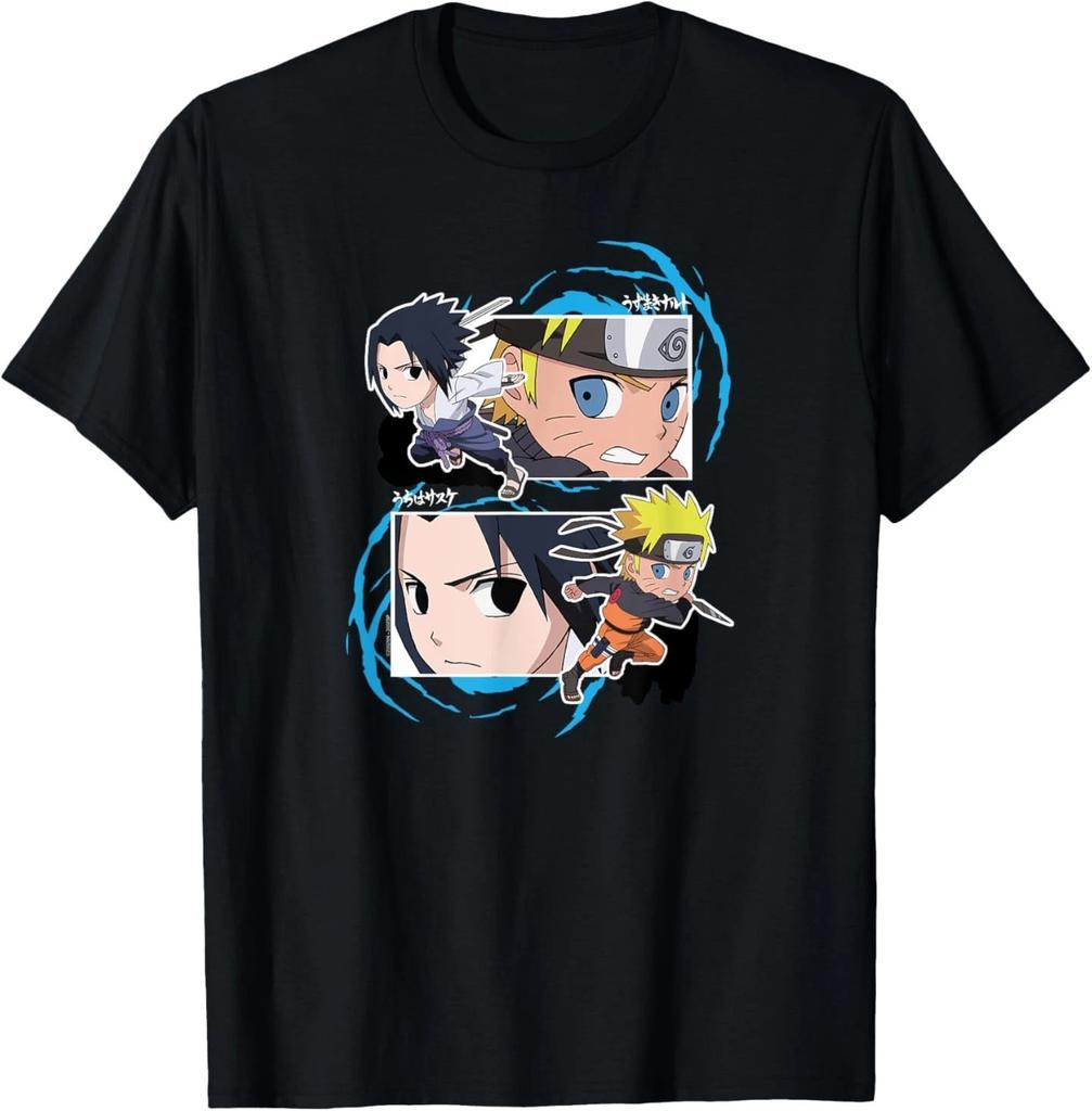 Naruto and Sasuke SD Fight Frames Anime T-Shirt