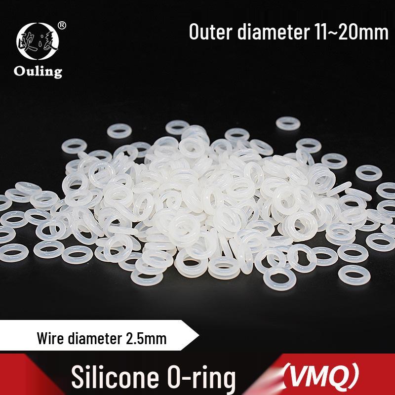 White Waterproof Silicone O-Ring, OD 11-20mm x 2.5mm OD 11*2.5mm (10 pcs) White Silicone O-Rings