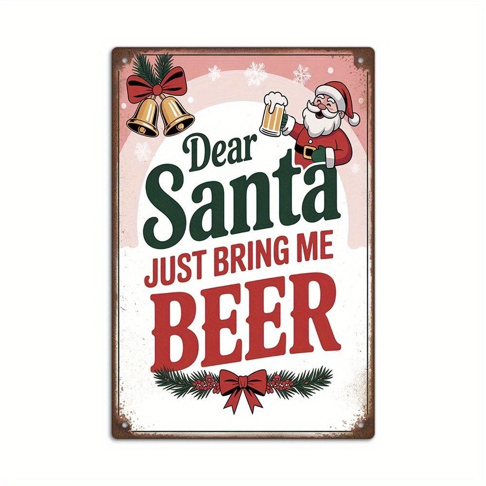 

Metal Wall Art Sign Santa Snowflake Gift Word 20x30cm