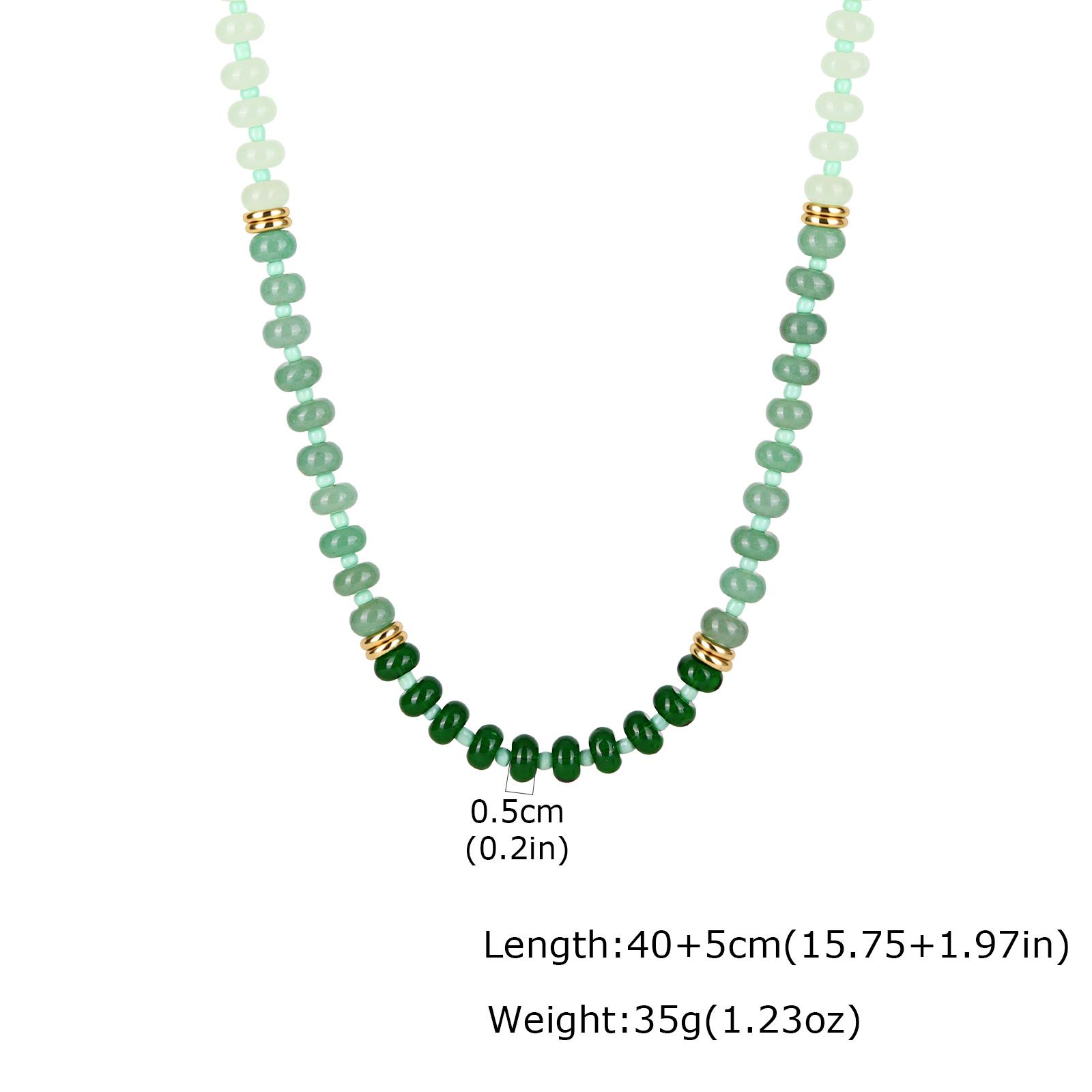 

Elegant Stone Necklace Natural Colorful Gemstone Beaded Stainless Steel Beads Boho Summer Jewelry for Women Vacation Gift