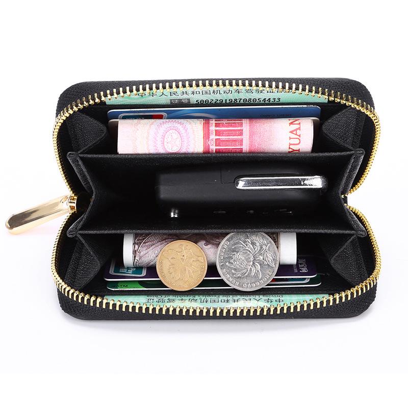 Japanisches Damen Crossgrain Kurzportemonnaie und Münzfach.