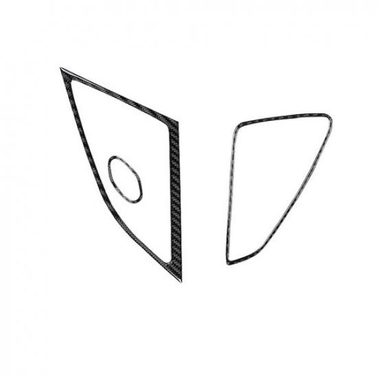 Set Carbon Fiber Car Inner Door Speaker Frame Cover For orvette C7 2014-