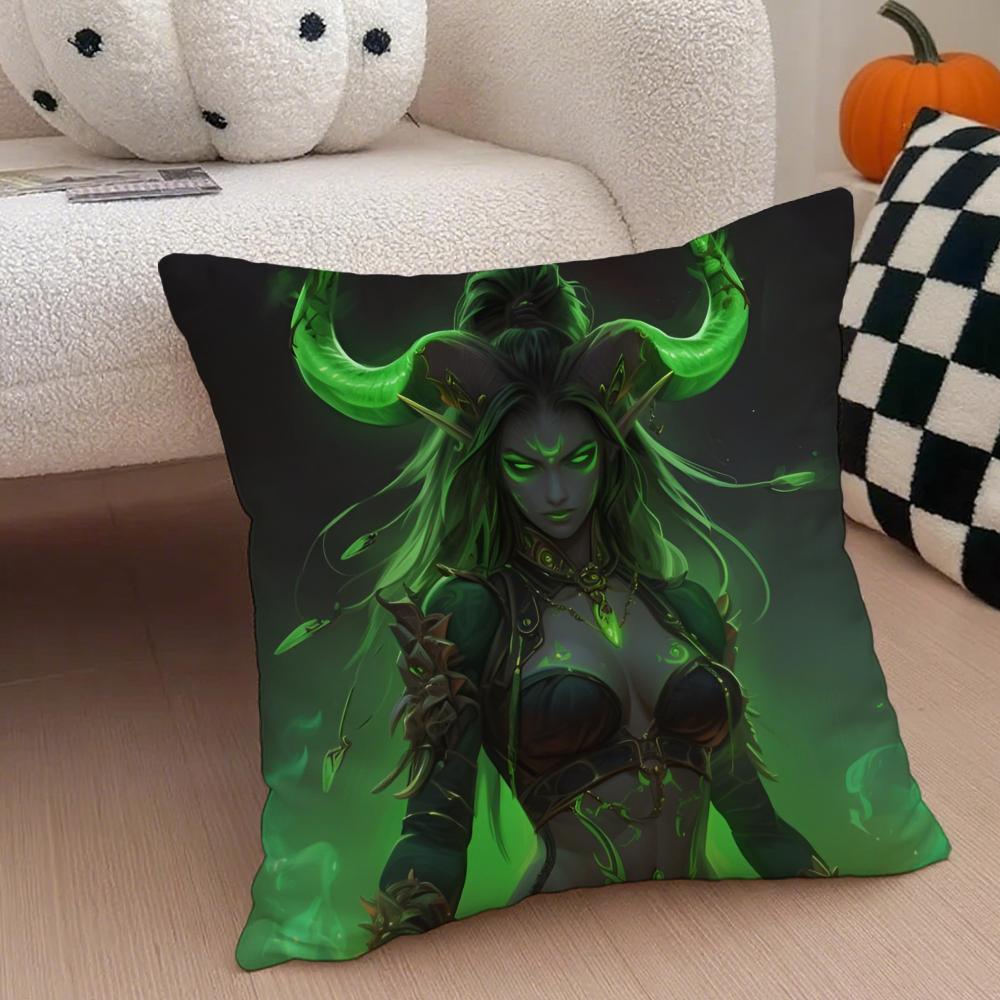 Game Epic WWorld of WWarcraft Cushion Cover Throw Pillow Cover Hidden Button Durable Polyester Chair Cushion