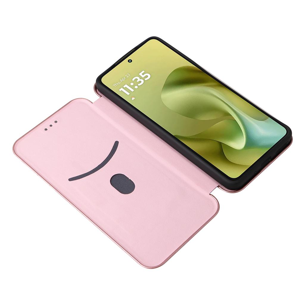 For Motorola Moto G86 5G Case Carbon Fiber Texture Drop-Proof PU Leather Phone Cover