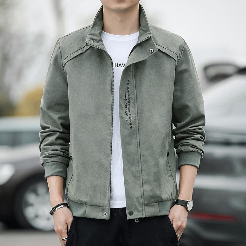 

Men s Trendy Stand Collar Embroidered Jacket - Loose Fit, Velvet-Lined, Perfect for Casual Autumn/Winter. XL