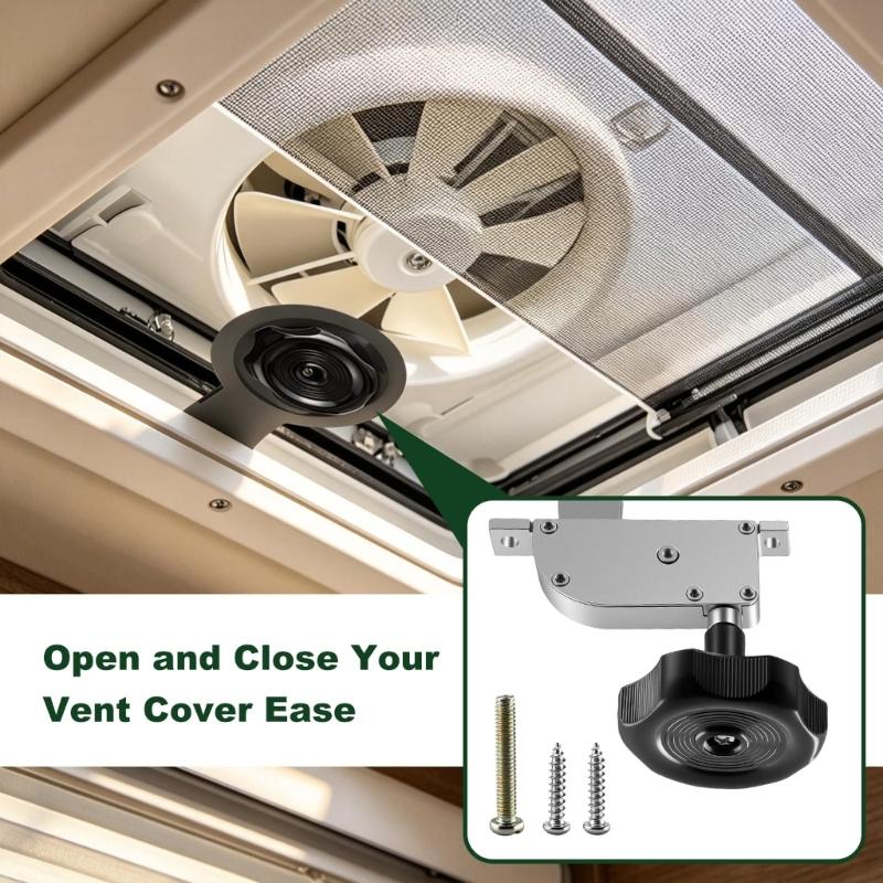 Manual Roof Vent Control Assembly for V2119 V2092 V2094 V2128 Jensen JRP1000RC Motorhome Lift Vents, 14 x 14 Inch Replacement Hardware for Trailer
