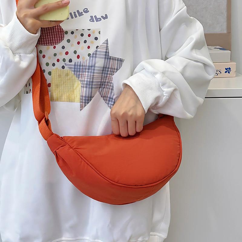 Stylish Mini Nylon Dumpling Crossbody Bag With Soft Structure For Everyday Use