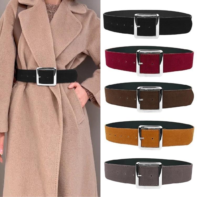 Modern Square Buckle Waist Belt Trendy Overcoat Belt Waist Band for Trendy Professionals and Fashionable Enthusiasts