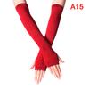 Mode Damen Mädchen Gestreifte Ellbogenhandschuhe Wärmer Gestrickte Lange Fingerlose Handschuhe Ellbogen-Fäustlinge Party-Accessoires Geschenk