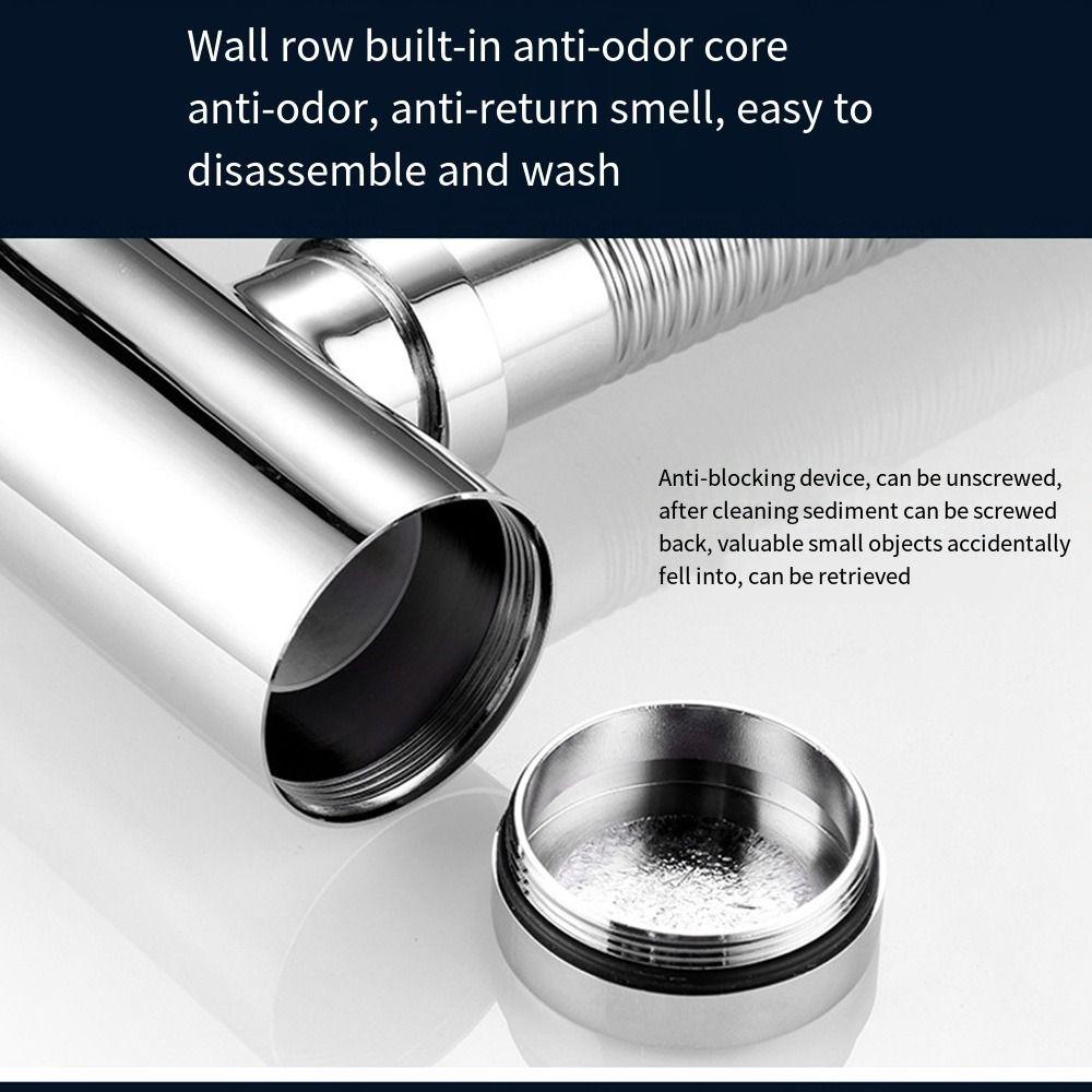 Pop-up Drain Stopper Round P-Trap Waste Pipe Kit Siphon Drainer Plumbing Tube Bathroom
