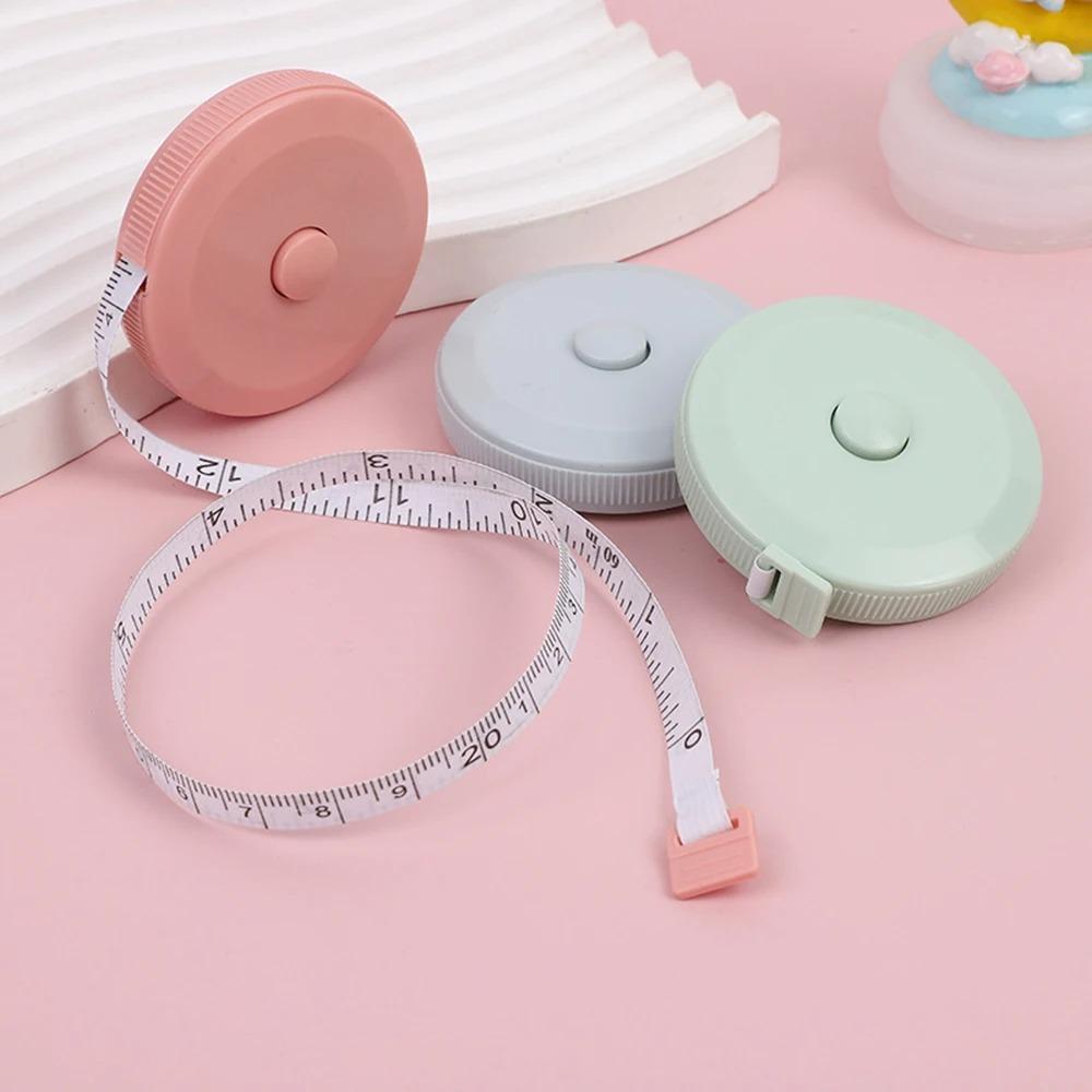1PC 1.5m Small Tape Measure Portable Student Soft Leather Three Measurement Clothes Automatic Recycling