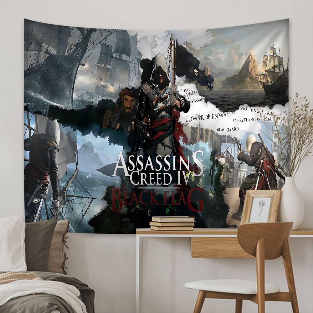 AAssassin CCreed Game Cartoon Tapestry Wall Hanging Decoration Household Home Decor