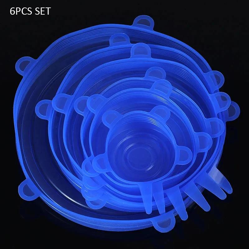 6/12 Stück Lebensmittel Silikon Abdeckung Wiederverwendbare Silikon Deckel Kappen für Früchte Schüssel Tasse Lebensmittel Stretch Frischhalte Deckel Küchenzubehör