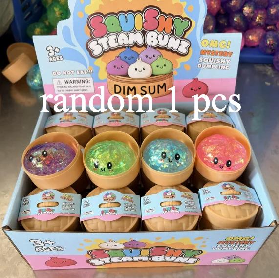 Gnocchi Caldi Glitterati Squishy Serie Maltosio Con Scatola Gnocchi Giocattolo Sensoriale da Spremere Per Sollievo dallo Stress Colore Casuale