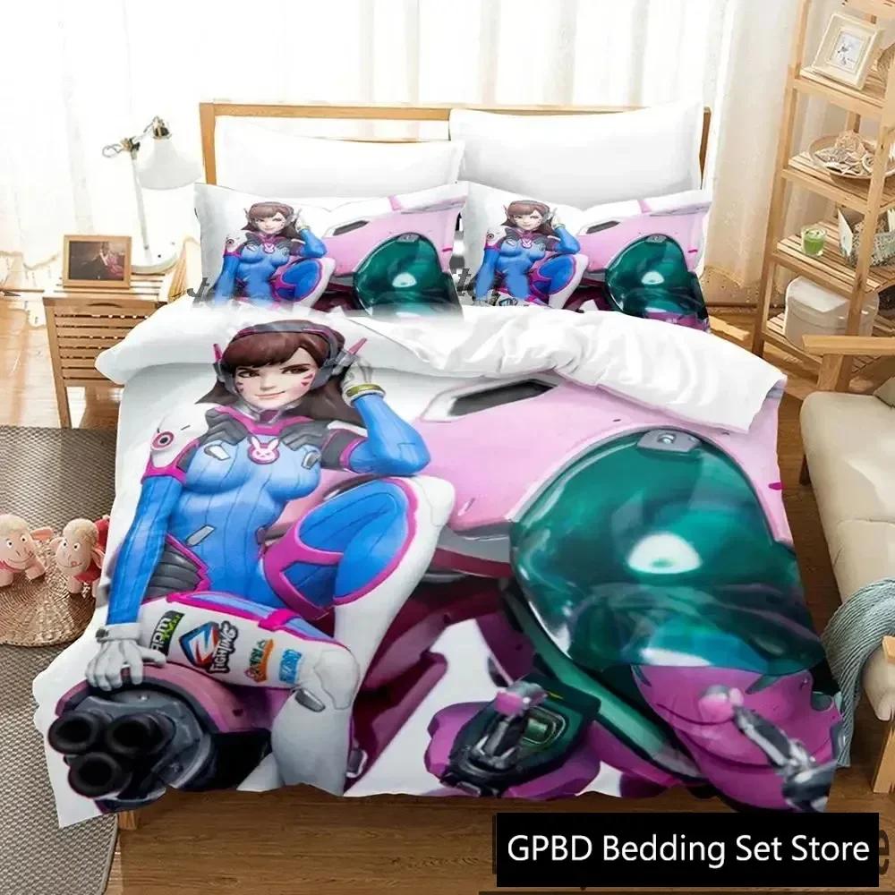 

3D Печать Два Аниме Overwatch Комплект Постельного Белья Двуспальный Полуторный Кинг Пододеяльник Одеяло Наволочка Мальчики Девочки Взрослые Спальня 70x133cm