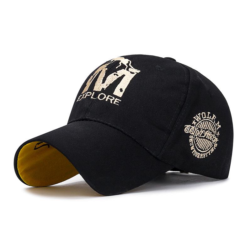 Korean Style Wolf Embroidery Baseball Cap - Men's & Women's Trendy Spring Sun Hat