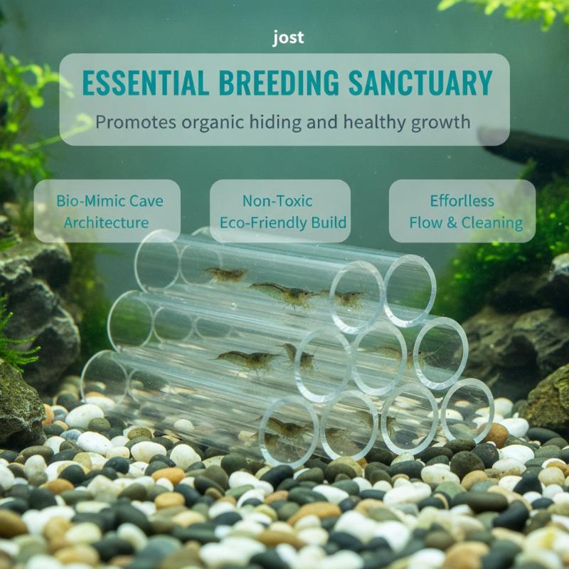 1/15Pcs Clear Acrylic Shrimp Hiding Shelter Tube For Aquarium Fish Tank Betta Breeding