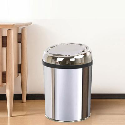 3 Litrowy Kosz na Śmieci z Czujnikiem ze Stali Nierdzewnej Automatyczny Kosz na Śmieci Inteligentny Kosz na Odpady Popielnik Okrągły Kształt Akcesoria Łazienkowe