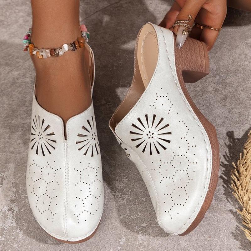 Large Size Thick High-heeled Bag Head Slippers Women's Summer New Hollow and Light Outer Sandals Women