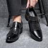Leather shoes new autumn buckle business retro style foot cuban shoes large size high heel dress casual shoes