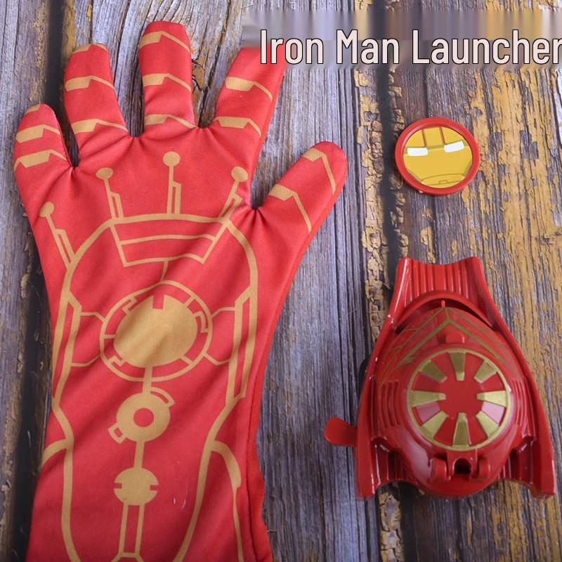 Перчатки супергероя Железного человека и Человека-паука с наручным бластером - Детская игрушка для мальчиков на день рождения