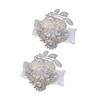 Flori Elegante de Încheietură cu Perle și Panglică pentru Petrecere de Nuntă, Domnișoare de Onoare, Cavaleri de Onoare, Accesorii pentru Shower-uri de Mireasă