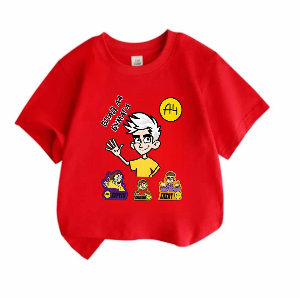 Kids Boys Girls 100% Cotton O-neck Short Sleeve T-Shirt, Cute Cartoon Character Printed Casual Soft Breathable Tee for Daily Wear School Summer Tops f