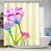 Creative Waterproof Shower Curtain Flower Pattern Shower Curtain Elegant Art Bathroom Curtain Suitable For Home Hotel