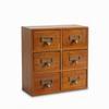 Desktop Organizer with Drawers Brown Wooden Storage Box Handmade Look for Office