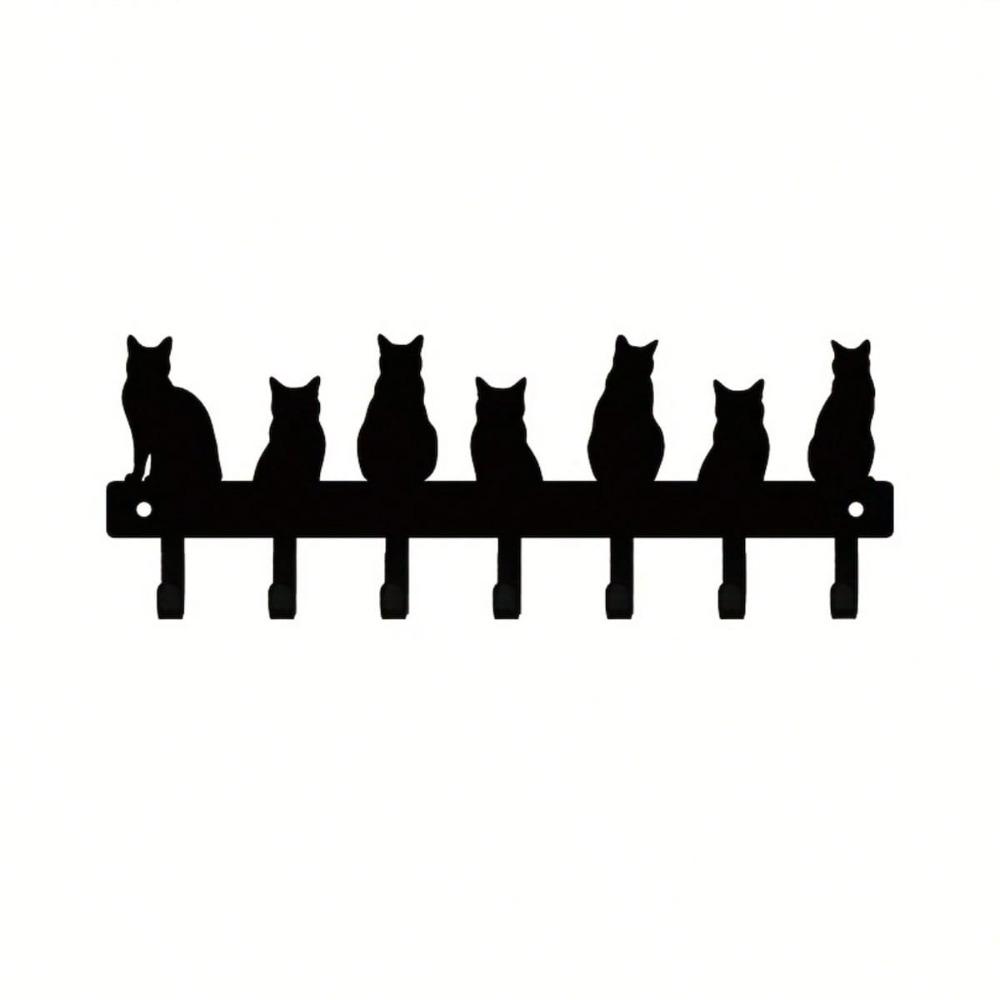 Modern Black Metal Wall Hook Multi Purpose Home Decor Shelf Indoor