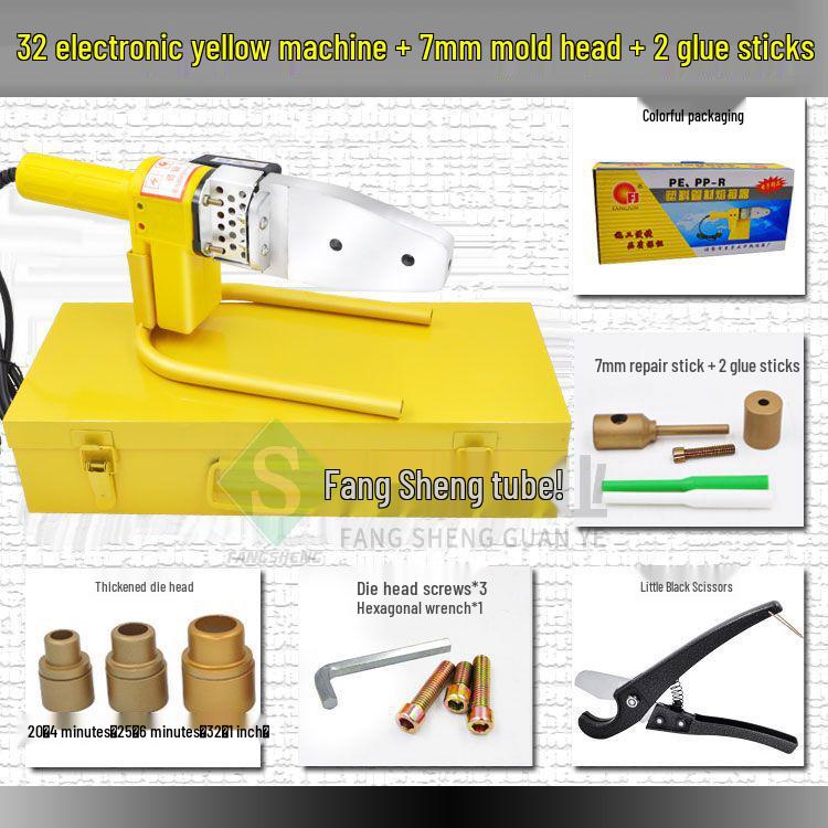 Instrument de reparat conducte de apă PE: Mașină de etanșare la scurgeri cu topire la cald cu cap de sudură PPR și baton de adeziv PERT