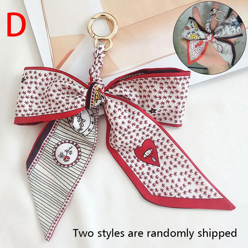 1 Stück Schleifen-Schlüsselanhänger Koreanischer Auto-Schlüsselanhänger Mode Blüte Seidenschal Taschenanhänger Anhänger