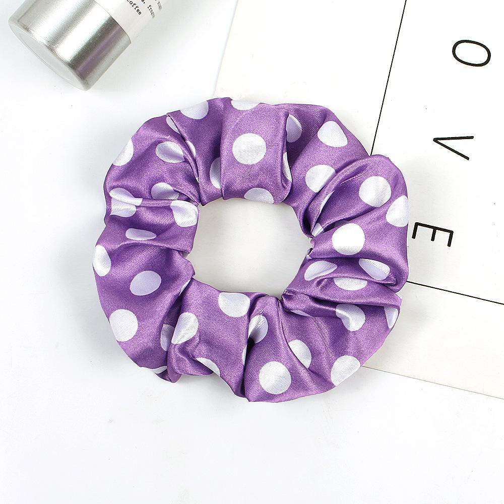 New Satin Printed Flower Floral Scrunchie Women Girls Elastic Hair Rubber Bands Accessories Tie Hair Ring Rope Holder Headdress