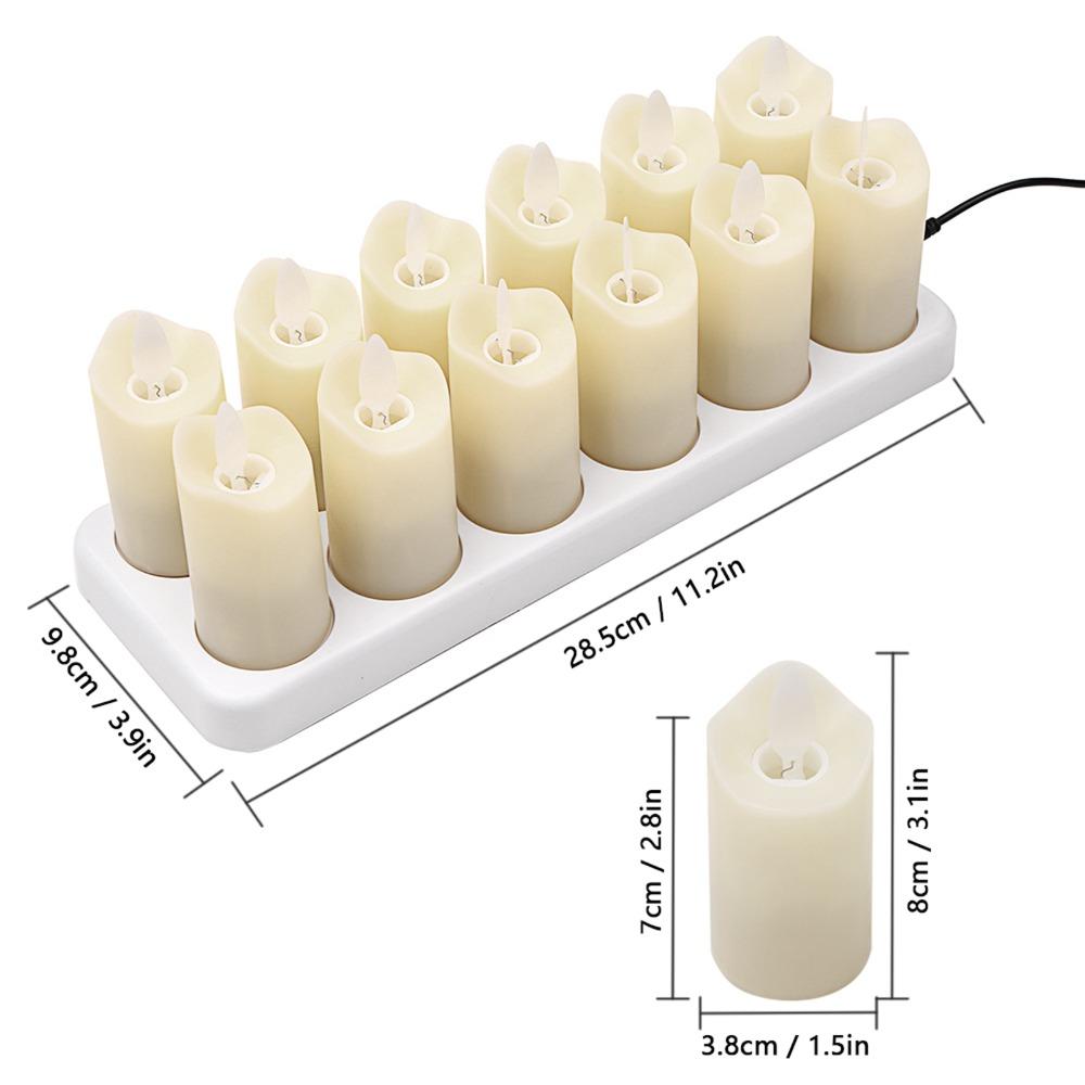 With Base LED Candles Warm Yellow Lighting Votive Candle Safe Artificial Candle Flame-Free