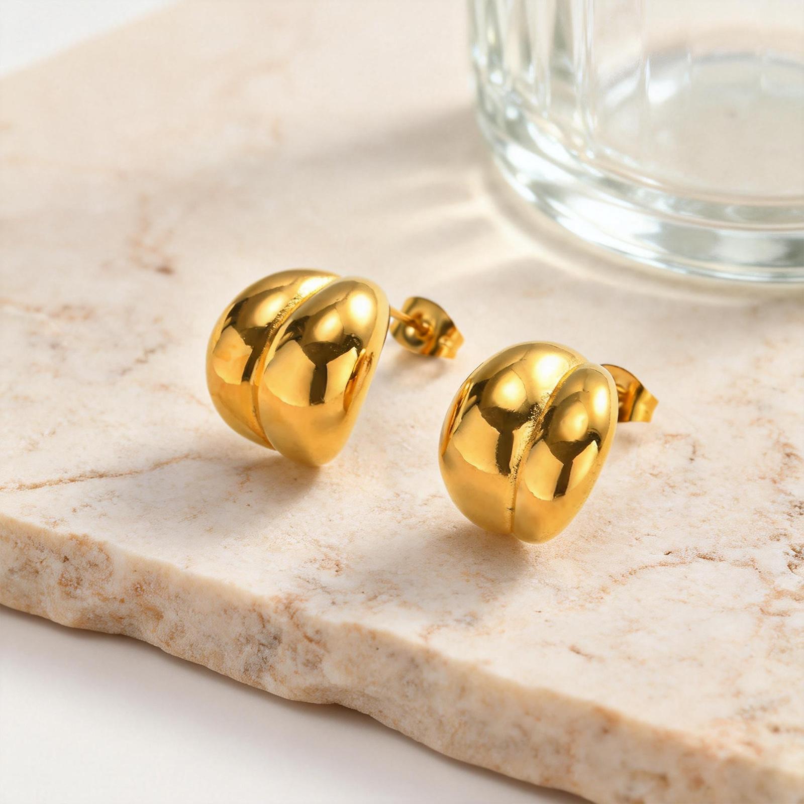 

Gold&Silver Color Metal Stainless Steel Stud Earring for Women High Quality Water Drop Anti Allergic Earring Minimalist Jewelry