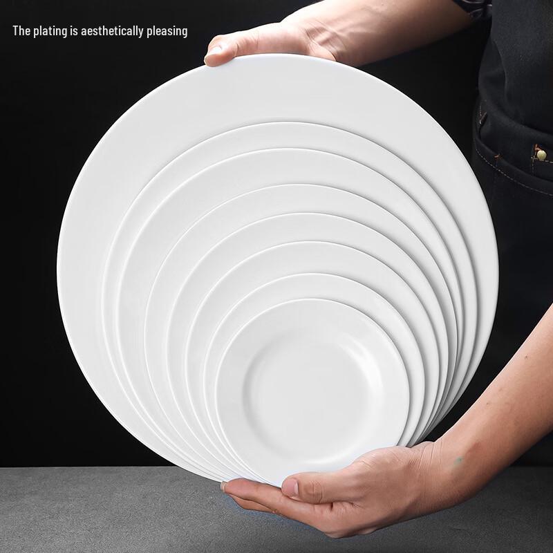 Handun 7-inch White Melamine Round Plate