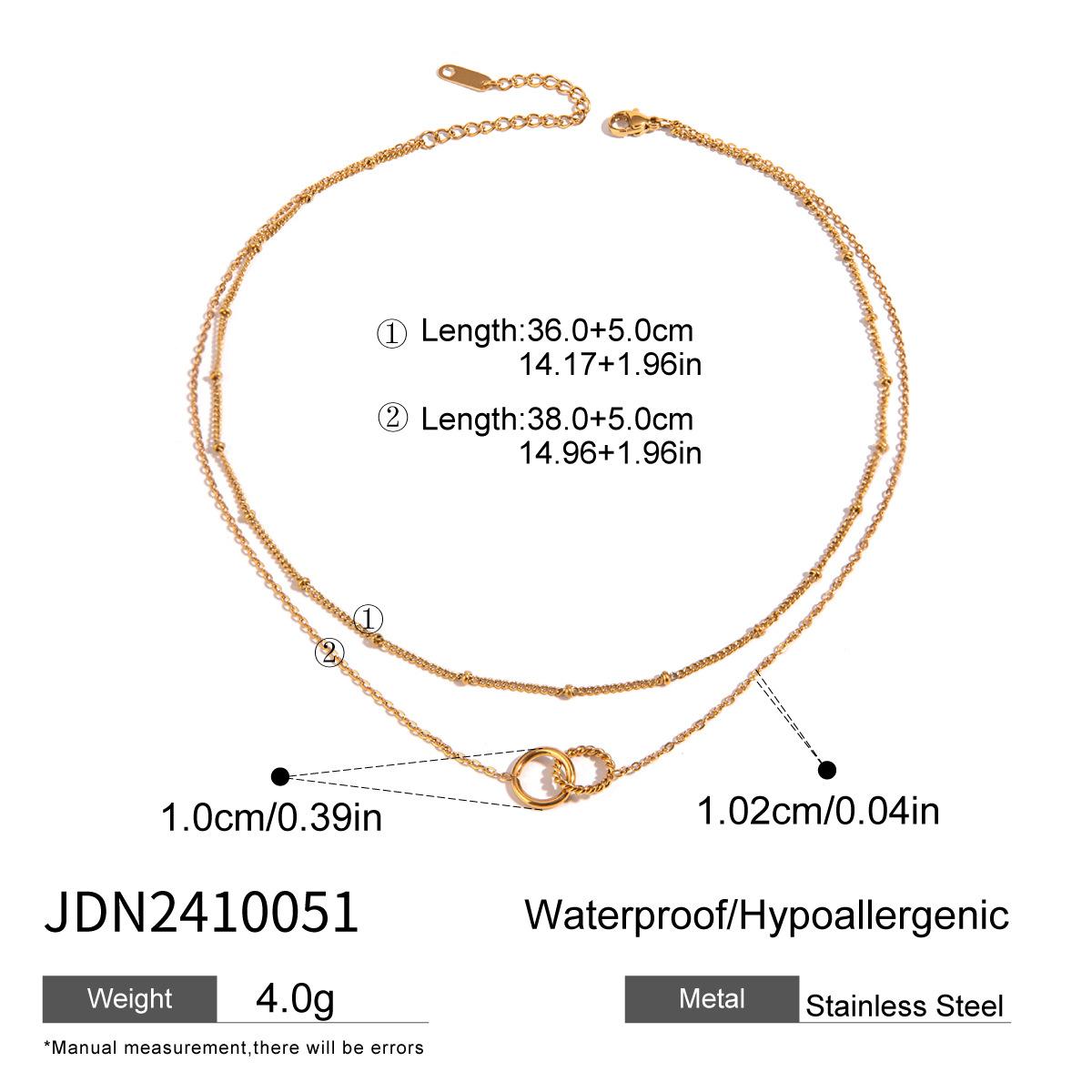 Double Layer Interlocking Titanium Steel Necklace Minimalist Luxury Niche Jewelry