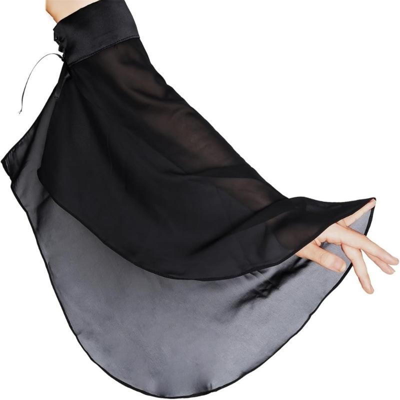 2pack Stylish Chiffons Bridal Gloves Long Oversleeves Fashionable Sleeves for Weddings, Photoshoots