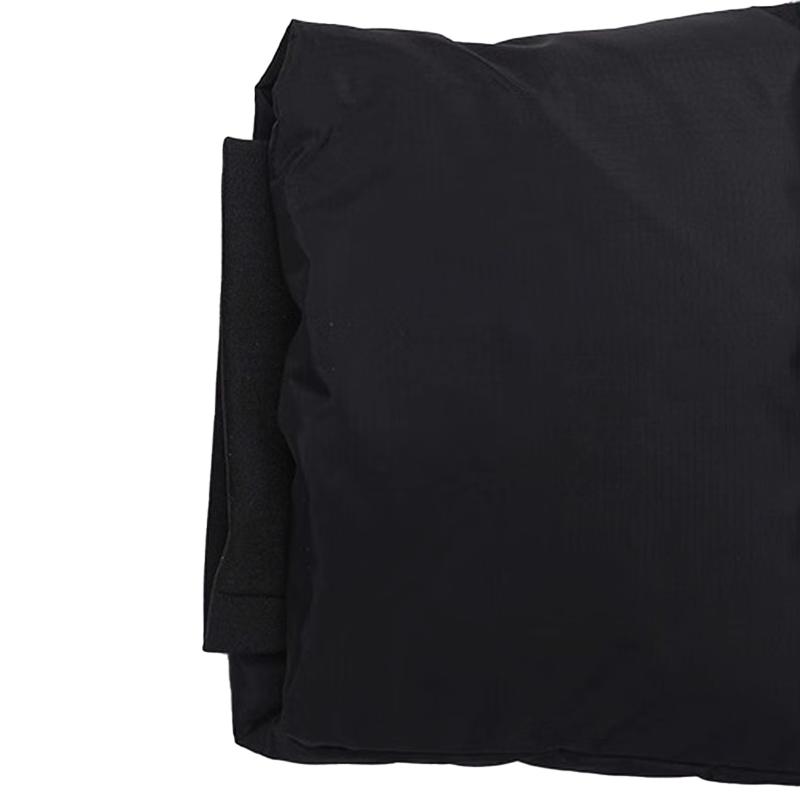 Li Ning Brand Logo Solid Color Outdoor Casual Knee-Length Warm Windproof Hooded Down Jacket Men Jacket Black YYMV233-1