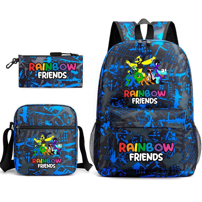 Rainbow Friends Surrounding Backpack Elementary School Student Starry Sky School Bag Three-piece Set