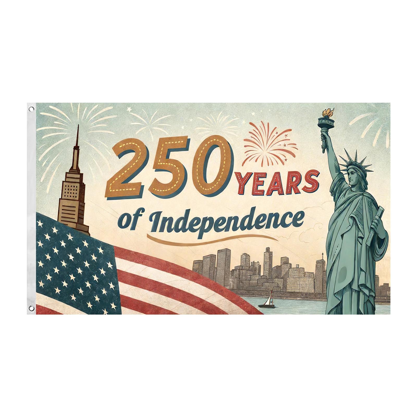 

0th Anniversary Flag 3 FT American Celebration 0 Years Flags Outdoor Decor With Canvas Header Brass Grommets For Front Door Porch Wall Yard Decoration One Size