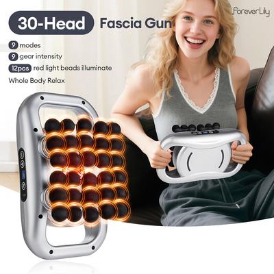 30-Heads Body Massage Gun High-Frequency Vibration Fascia Gun Back Waist Thigh Massager Neck Shoulder Massager Muscle Masajeador